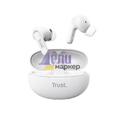 Слушалки TRUST Yavi Bluetooth ENC Earbuds White