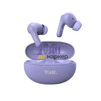 Слушалки TRUST Yavi Bluetooth ENC Earbuds Purple