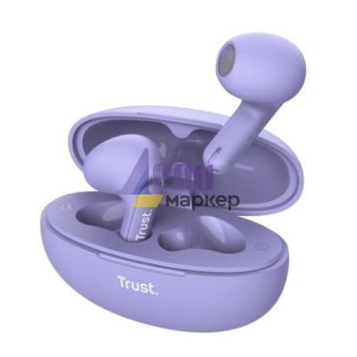 Слушалки TRUST Yavi Bluetooth ENC Earphones Purple