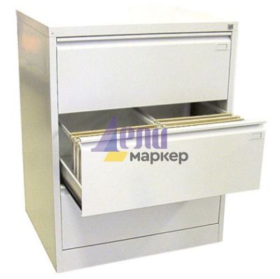 Шкаф за висящи папки Malow File Locker SZK202E Двоен с 3 чекмеджета, 77.5x63x100 cm, Сив