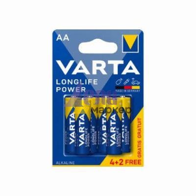 Батерия Varta Longlife Power LR6/AA Алкална, 1.5V, 4+2 бр.