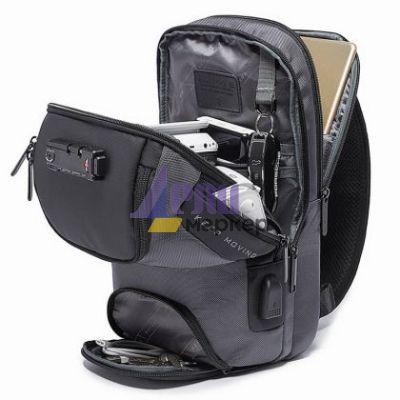 Чанта BANGE Crossbody AIR-X Grey Stone 9 джоба, 12“, 8 l