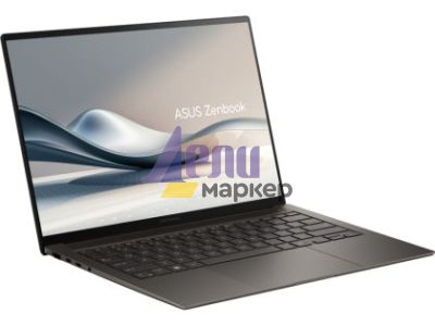 Лаптоп Asus Zenbook S UX5406SA-PZ281X, INTEL LNL Ultra 7 32GB, 14" OLED (WQXGA+(WQ+) 2880X1800 16:10), 32GB LPDDR5X (16 GB on BD),1TB SSD, Backlit Chiclet Keyboard, Windows 11 Pro,Zumaia Gray