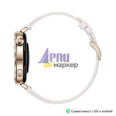 Часовник Huawei Watch GT5 Jana-B19L, 1.32", Amoled 466x466 PPI 352, , BT5.2 BLE/BR/EDR, 5ATM, 524mAh, Screenshot sharing, support message input, message notifications, Battery life up to 7 days, Compatible with iOS and Android devices, White Leather