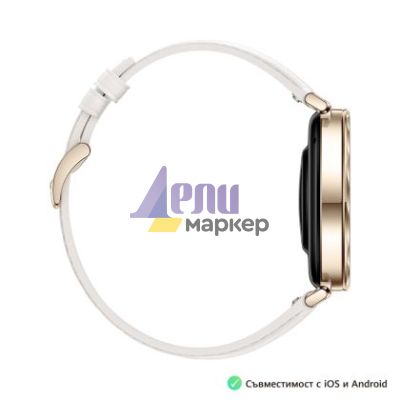 Часовник Huawei Watch GT5 Jana-B19L, 1.32", Amoled 466x466 PPI 352, , BT5.2 BLE/BR/EDR, 5ATM, 524mAh, Screenshot sharing, support message input, message notifications, Battery life up to 7 days, Compatible with iOS and Android devices, White Leather