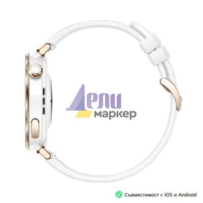 Часовник Huawei Watch GT5 Pro Jana-B29F, 1.32" Amoled 466x466, PPI 352, BT5.2, BLE/BR/EDR, 323mAh, 40-meter free diving, HUAWEI TruSense System, ECG analysis, Battery life up to 7 days, Compatible with iOS and Android devices, White Fluoroelastomer