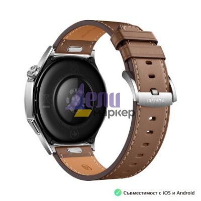 Часовник Huawei Watch GT5 Vili-B19L, 1.43", Amoled 466x466 PPI 326, BT5.2 BLE/BR/EDR, 5ATM, 524mAh, Screenshot sharing, support message input, message notifications, Battery life up to 14 days, Compatible with iOS and Android devices, Brown Leather