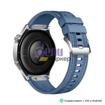 Часовник Huawei Watch GT5  Vili-B19W, 1.43", Amoled 466x466 PPI 326, BT5.2 BLE/BR/EDR, 5ATM, 524mAh, Screenshot sharing, support message input, message notifications, Battery life up to 14 days, Compatible with iOS and Android devices, Blue Woven