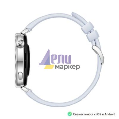 Часовник Huawei Watch GT5 Jana-B19FC, 1.32", Amoled 466x466 PPI 352, , BT5.2 BLE/BR/EDR, 5ATM, 524mAh, Screenshot sharing, support message input, message notifications, Battery life up to 7 days,Compatible with iOS and Android devices, Blue Fluoroelastome