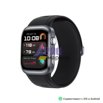 Часовник Huawei Watch D2 LCA-B10, Black , 1.82" Amoled, Airbag/Strap Size 26mm, Ambulatory 24H Blood Pressure, HR monitoring PPG 6.0, Rotating crown, IP68, Speaker&Micophone, Dual-band, Battery 524mAh