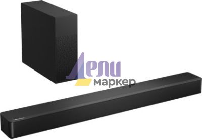 Аудио система Hisense HS2100 2.1 Ch 240W Sound Bar with Wireless Subwoofer - DTS Virtual X, Dolby Audio, 6 EQ Modes, HDMI ARC, Bluetooth 5.3