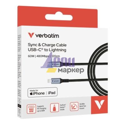 Кабел Verbatim Sync & Charge USB-C to Lightning 120 cm