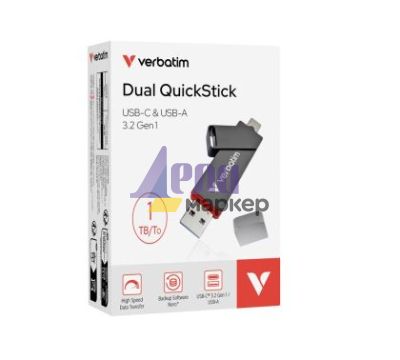 Твърд диск Verbatim Dual QuickStick USB-C & USB-A USB 3.2 Gen 1 1TB