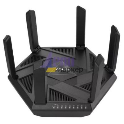 Рутер Asus Gaming Wireless Router, RT-AXE7800, AXE7800, Tri-Band, Quad-Core 1.7GHz CPU, 256MB/512MB Flash/RAM, 2.5G port, AiProtection Pro, Adaptive QoS, VPN Fusion, Instant Guard, IPTV, OFDMA, MU-MIMO, Beamforming, Link Aggregation, AiMesh, Black