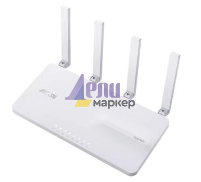 Рутер Asus Business Router & Access Point ExpertWiFi EBR63, AX3000, Dual-Band, Quad-Core 1.7GHz CPU, 256MB/512MB Flash/RAM, Gigabit, OFDMA, Beamforming, Switch & Security Gateway, 5 SSIDs, VLAN, SDN, site-to-sit VPN, wall mounting, White