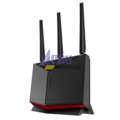 Рутер Asus Gaming Wireless Router, RT-BE86U, BE6800, Dual-Band, Quad-Core 2.6GHz CPU, 256MB/1GB Flash/RAM, 4K-QAM, MLO, 10G port, 2.5G quad-port, AiProtection Pro, Adaptive QoS, VPN Fusion, Instant Guard, IPTV, OFDMA, MU-MIMO, UTF-8 SSID, AiMesh, Black