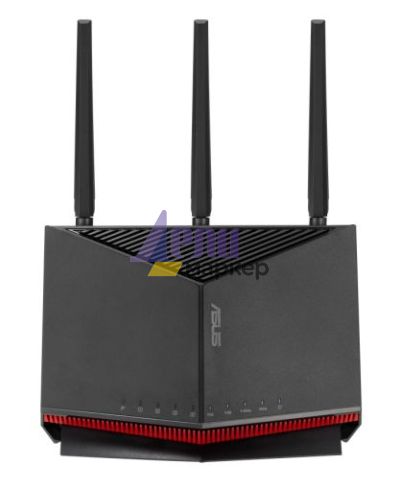 Рутер Asus Gaming Wireless Router, RT-BE86U, BE6800, Dual-Band, Quad-Core 2.6GHz CPU, 256MB/1GB Flash/RAM, 4K-QAM, MLO, 10G port, 2.5G quad-port, AiProtection Pro, Adaptive QoS, VPN Fusion, Instant Guard, IPTV, OFDMA, MU-MIMO, UTF-8 SSID, AiMesh, Black