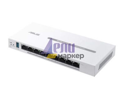 Рутер Asus Business Gigabit PoE+ VPN Wired Router, ExpertWiFi EBG19P, 8 PoE+ ports, 123W, 1 gigabit WAN+2 gigabit WAN/LAN, USB 3.2, PoE centralized control, SDN, guest portal, Multi-WAN, Commercial-Grade Network Security & VPN, wall mounting,White