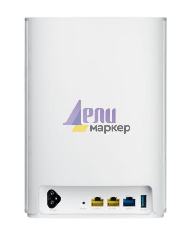 Меш система Asus Mesh WiFi, ZenWiFi AX Hybrid XP4 2PK, AX1800 + AV1300, Dual-Band, coverage up to 500m2, Quad-Core 1.2GHz CPU, 256MB/512MB Flash/RAM, Gigabit, AiProtection Pro, Adaptive QoS, VPN server/client, IPTV, OFDMA, Beamforming, AiMesh, White