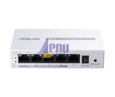 Комутатор Asus Business 5Port Smart Managed Switch PoE+,ExpertWiFi EBP15, 4 ports PoE+, 60W, VLAN, QoS, Port Mirroring, wall mounting,White