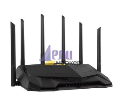 Рутер Asus Gaming Wireless Router, TUF Gaming-AX6000, AX6000, Dual-Band, Quad-Core 2.0GHz CPU, 256MB/512MB Flash/RAM, 2.5G dual-port, AiProtection Pro, Adaptive QoS, VPN Fusion, IPTV, OFDMA, MU-MIMO, Beamforming, Link Aggregation, Port forwarding, AiMesh,