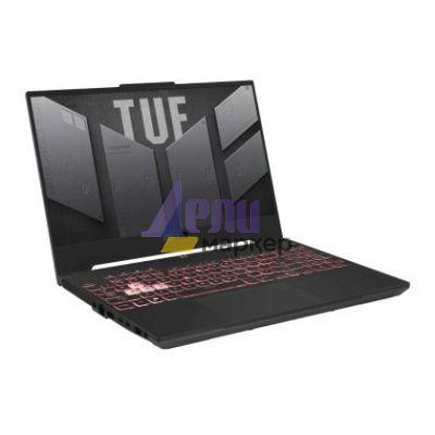 Лаптоп Asus TUF A15 FA507UV-LP014, AMD Ryzen 9 8940HS,15.6" FHD AG (1920x1080)144Hz, 16GB DDR5, 512 GB PCIe 4. RTX 4060 8GB GDDR6, Wi-Fi 6(802.11ax), Backlit Chiclet Keyboard 1-Zone RGB, No OS, Mecha Gray