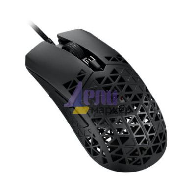 Мишка Asus TUF Gaming M4 Air Wired Gaming Mouse, 16,000 DPI Sensor, 6 Programmable Buttons, Ultralight Air Shell, IPX6 water resistance, ASUS Antibacterial Guard, TUF Gaming Paracord, pure PTFE feet, Black