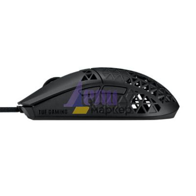 Мишка Asus TUF Gaming M4 Air Wired Gaming Mouse, 16,000 DPI Sensor, 6 Programmable Buttons, Ultralight Air Shell, IPX6 water resistance, ASUS Antibacterial Guard, TUF Gaming Paracord, pure PTFE feet, Black