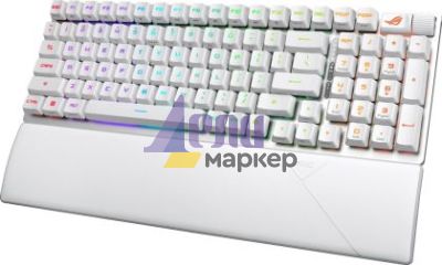 Клавиатура Asus ROG Strix Scope II 96 Wireless Gaming Keyboard, Tri-Mode Connection, Dampening Foam & Switch-Dampening Pads, Hot-Swappable Pre-lubed ROG NX Snow Mechanical Switches, PBT Keycaps, RGB-White