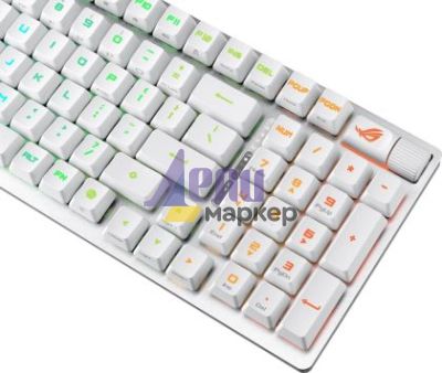 Клавиатура Asus ROG Strix Scope II 96 Wireless Gaming Keyboard, Tri-Mode Connection, Dampening Foam & Switch-Dampening Pads, Hot-Swappable Pre-lubed ROG NX Snow Mechanical Switches, PBT Keycaps, RGB-White