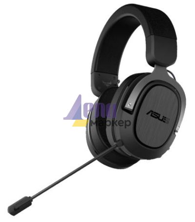 Слушалки Asus TUF Gaming H3 Wireless Headset (Discord Certified Mic, 7.1 Surround Sound, 50mm Drivers, Lightweight, 15 Hour Battery Life, 2.4 GHz via USB-C, For PC, PS5, Switch and Mobile Devices), Black