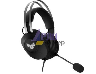 Слушалки AsusTUF Gaming H1 Gen II Headset (Lightweight 297-g, wired USB-A connection, 40 mm Drivers, Virtual 7.1 Surround Sound, Team-Speak Certified Mic, Durable Ear Cushions, For PC, PS5),Black