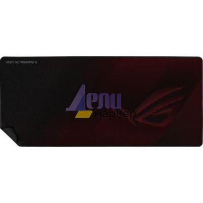 Подложка за мишка Asus ROG SCABBARD II is extended gaming mouse pad with protective nano-coating for a water-, oil-and dust-repellant surface, with anti-fray, flat-stitched edges and a non-slip rubber base