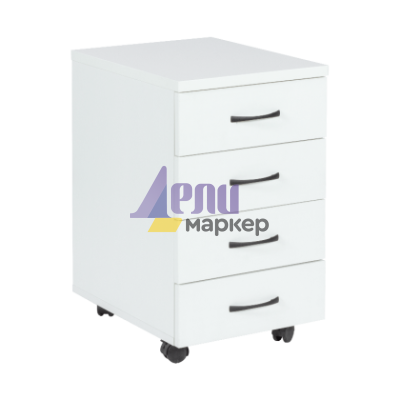 Офис контейнер с 4 чекмеджета Премиум - бял