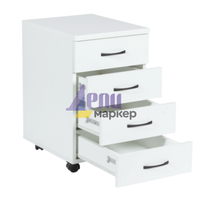Офис контейнер с 4 чекмеджета Премиум - бял