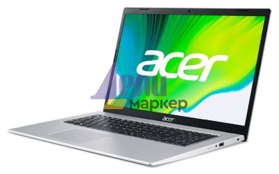 Лаптоп Acer Aspire 5, A517-52G-56MX, Intel Core i5-1135G7 (2.40GHz up to 4.20GHz, 8MB), 17.3" FHD IPS (1920x1080) Slim Bazel, HD Cam, 8GB DDR4 (up to 32GB), 512GB PCIe NVMe SSD, nVidia GeForce MX450 2GB DDR5, 802.11ax, BT, Linux, Silver