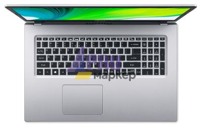 Лаптоп Acer Aspire 5, A517-52G-56MX, Intel Core i5-1135G7 (2.40GHz up to 4.20GHz, 8MB), 17.3" FHD IPS (1920x1080) Slim Bazel, HD Cam, 8GB DDR4 (up to 32GB), 512GB PCIe NVMe SSD, nVidia GeForce MX450 2GB DDR5, 802.11ax, BT, Linux, Silver