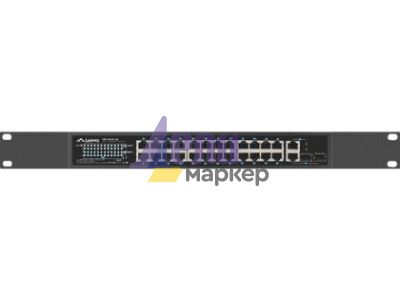 Комутатор Lanberg switch 24x 100mb poe+/2x combo rack 19" gigabit ethernet 360w v2