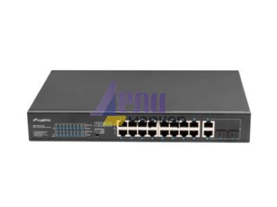 Комутатор Lanberg switch 16x 100mb poe+/2x 1GB/1x sfp unmanaged rack 10" & 19" gigabit ethernet 150w