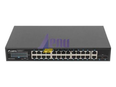 Комутатор Lanberg switch 24x 1GB poe+/2x GB 2x sfp rack 19" gigabit ethernet 360w