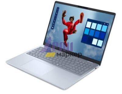 Лаптоп Dell 16 Plus DB16250, Intel Ultra 9 288V (48 TOPS NPU, 8 cores, up to 5.1 GHz), 16.0" 2.5K (2560x1600) WVA/IPS 300nits AG, 32 GB: LPDDR5x, 8533 MT/s (onb), 2TB M.2 SSD, Intel Arc, FHD Cam and Mic, Wi-Fi 7, Backlit Kb, Win11 Pro, Ice Blue, 3Y CI