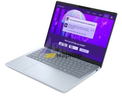 Лаптоп Dell 14 Plus DB14250, Intel Ultra 9 288V (48 TOPS NPU, 8 cores, up to 5.1 GHz), 14" 16:10 2.5K (2560x1600) IPS 300nits WVA AG, 32GB, LPDDR5X, 8533MT/s (onboard), 1TB M.2 SSD PCIe, Intel Arc, FHD and Mic, Wi-Fi 7, Backlit Kb, Win 11 Pro, 3Y CI, Ice