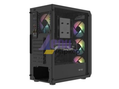 Кутия за компютър Fury PC Case Shobo SH4F RGB Midi Tower, Window, Black