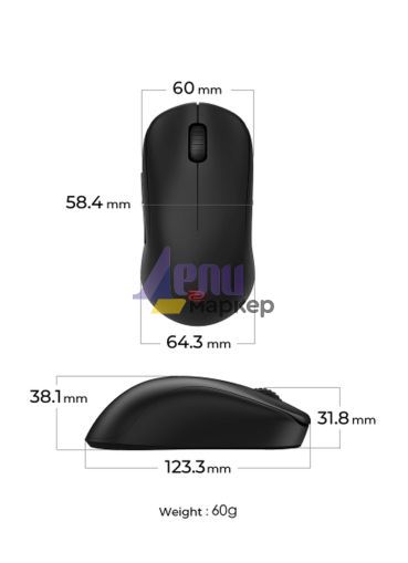 Мишка BenQ ZOWIE U2-DW 4K Wireless Mouse for Esports, Size M, 60g, up to 4000 Hz, up to 3200 DPI, Symmetrical design, Inward-curved both sides for agility during multi-angle movement, Wireless w/4K enhanced receiver, Driverless, plug and play