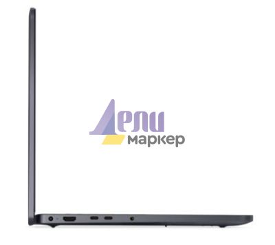 Лаптоп Dell Pro 16 PC16250, Intel 5 120U (10 cores, up to 5.0 GHz), 16" FHD+(1920x1200) 300nits AG, 8 GB: 1x8 GB, DDR5, 5600 MT/s, 512 GB TLC SSD, Intel Graphics, FHD HDR IR Cam and Mic, Wi-Fi 6E, FPR, Backlit Kb, Win11 Pro, Magnetite, 3Y PS