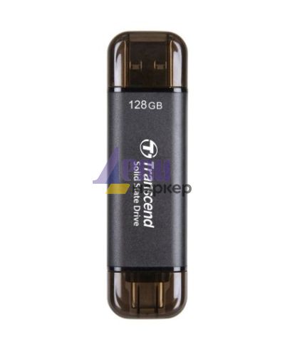 Твърд диск Transcend 128GB, External SSD, ESD310C, USB 10Gbps, Type C/A , Black