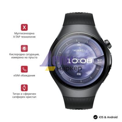 Часовник Huawei Watch 5, Rates-L19F, Black + Huawei FreeBuds 6i White