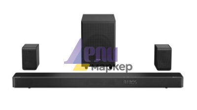 Аудио система Hisense AX5125H 5.1.2Ch Sound Bar with Wireless Subwoofer, 500W, Dolby Atmos, Bluetooth 5.3, 4K HDMI Pass Through, DTS:X, HDMI/AUX/ARC/Optical/USB, 7 EQ Modes