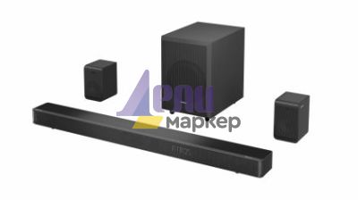 Аудио система Hisense AX5125H 5.1.2Ch Sound Bar with Wireless Subwoofer, 500W, Dolby Atmos, Bluetooth 5.3, 4K HDMI Pass Through, DTS:X, HDMI/AUX/ARC/Optical/USB, 7 EQ Modes