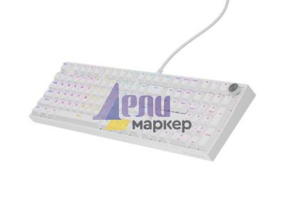 Клавиатура Genesis Mechanical Gaming Keyboard Thor 404 White RGB Backlight Gateron Peach Silent, US Layout